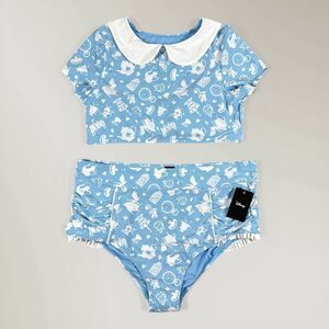 Hot Topic Disney Alice In Wonderland High Waisted Swimsuit Women's Plus Sz 3XL